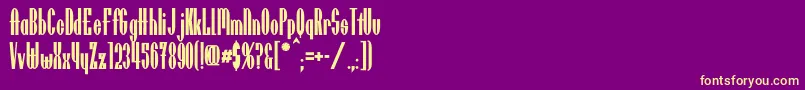 UtusiStarBold-Schriftart – Gelbe Schriften auf violettem Hintergrund