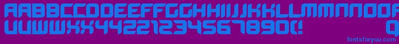 フォントBloodwaxbold – 紫色の背景に青い文字