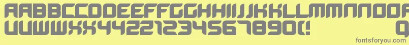 Bloodwaxbold-fontti – harmaat kirjasimet keltaisella taustalla
