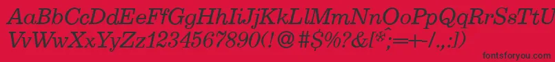 E710RomanItalic Font – Black Fonts on Red Background