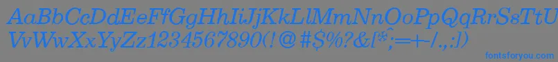 E710RomanItalic Font – Blue Fonts on Gray Background