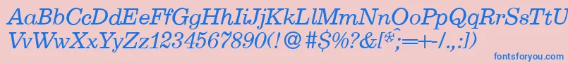 E710RomanItalic Font – Blue Fonts on Pink Background