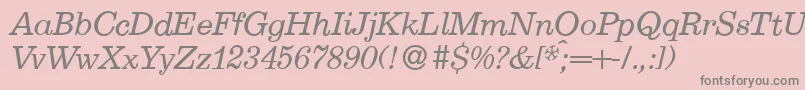 E710RomanItalic Font – Gray Fonts on Pink Background