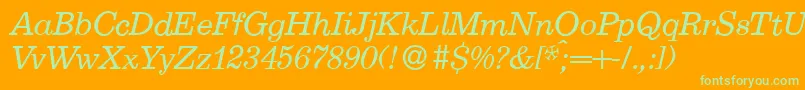 fuente E710RomanItalic – Fuentes Verdes Sobre Fondo Naranja