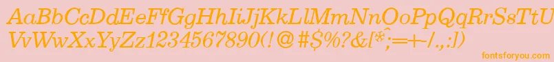 E710RomanItalic Font – Orange Fonts on Pink Background