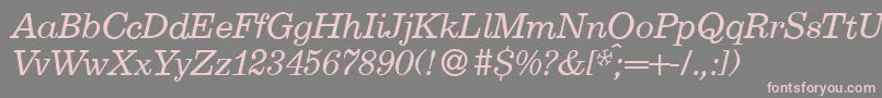 E710RomanItalic Font – Pink Fonts on Gray Background