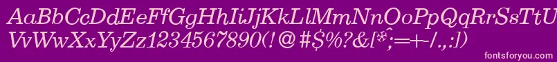 E710RomanItalic Font – Pink Fonts on Purple Background