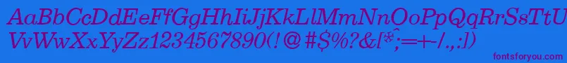 E710RomanItalic-fontti – violetit fontit sinisellä taustalla