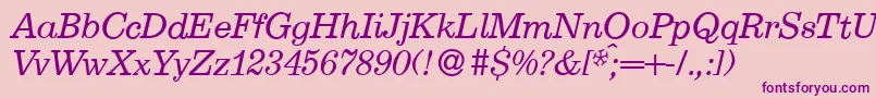 E710RomanItalic Font – Purple Fonts on Pink Background