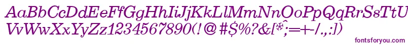 E710RomanItalic Font – Purple Fonts on White Background