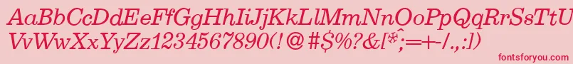 E710RomanItalic-Schriftart – Rote Schriften auf rosa Hintergrund