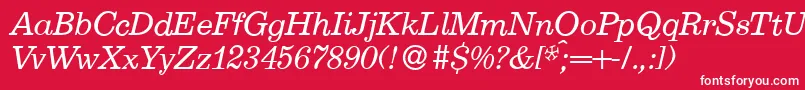E710RomanItalic Font – White Fonts on Red Background