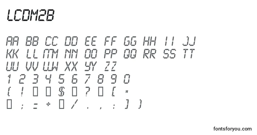 A fonte Lcdm2b – alfabeto, números, caracteres especiais