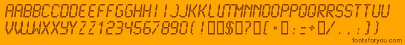 Lcdm2b Font – Brown Fonts on Orange Background