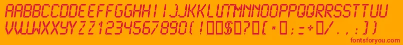 Lcdm2b Font – Red Fonts on Orange Background