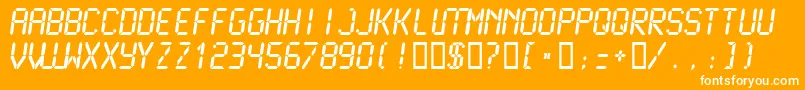 Lcdm2b Font – White Fonts on Orange Background