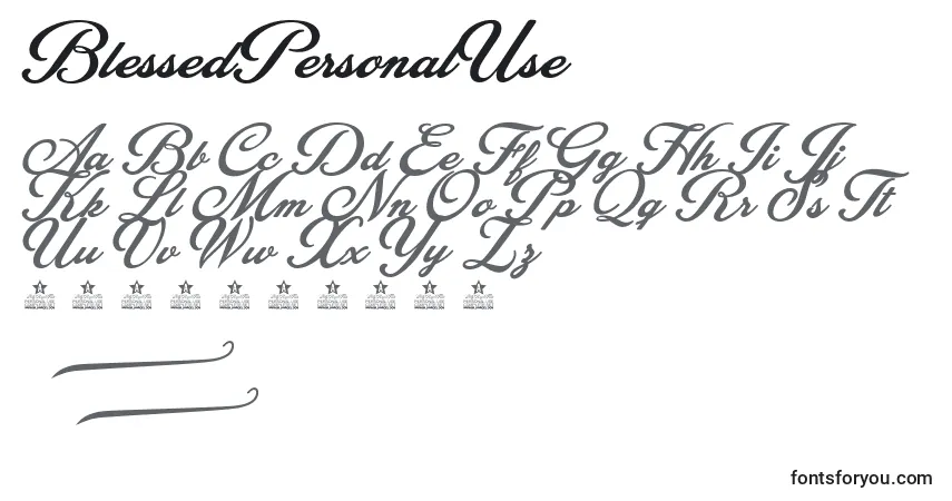 BlessedPersonalUse Font – alphabet, numbers, special characters