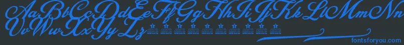 BlessedPersonalUse Font – Blue Fonts on Black Background
