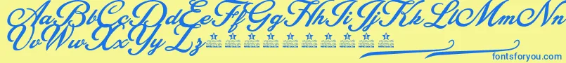 BlessedPersonalUse Font – Blue Fonts on Yellow Background