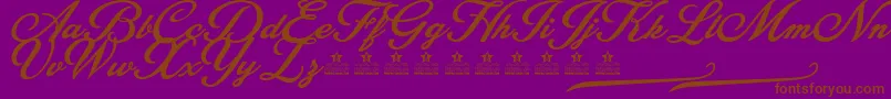 BlessedPersonalUse Font – Brown Fonts on Purple Background