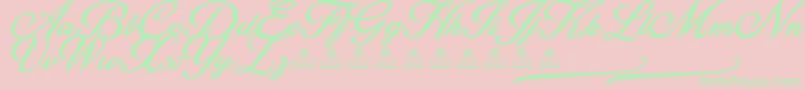 フォントBlessedPersonalUse – ピンクの背景に緑の文字
