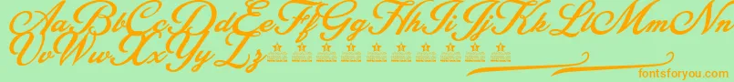 BlessedPersonalUse Font – Orange Fonts on Green Background