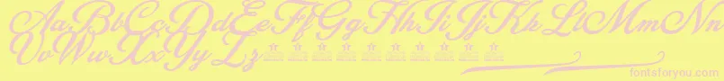 BlessedPersonalUse-Schriftart – Rosa Schriften auf gelbem Hintergrund