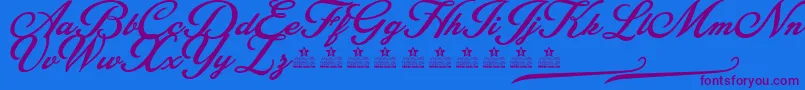 BlessedPersonalUse Font – Purple Fonts on Blue Background