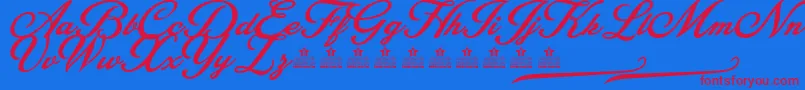 BlessedPersonalUse Font – Red Fonts on Blue Background