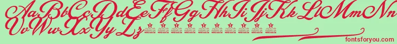 BlessedPersonalUse Font – Red Fonts on Green Background