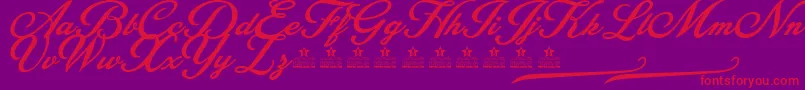 BlessedPersonalUse Font – Red Fonts on Purple Background