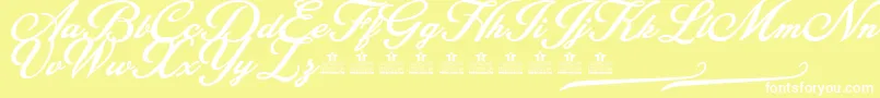 BlessedPersonalUse Font – White Fonts on Yellow Background