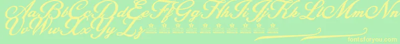 BlessedPersonalUse Font – Yellow Fonts on Green Background