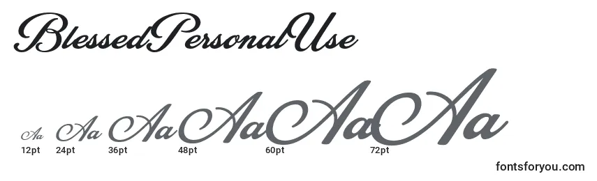 BlessedPersonalUse Font Sizes