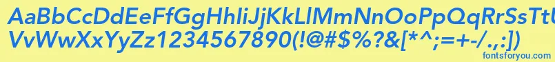 AvenirltstdHeavyoblique Font – Blue Fonts on Yellow Background