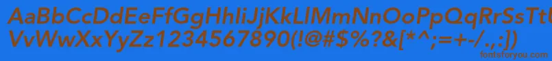 AvenirltstdHeavyoblique Font – Brown Fonts on Blue Background