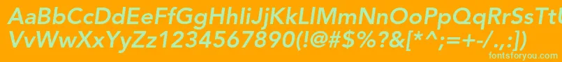 AvenirltstdHeavyoblique Font – Green Fonts on Orange Background