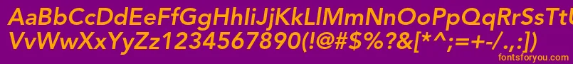 Police AvenirltstdHeavyoblique – polices orange sur fond violet