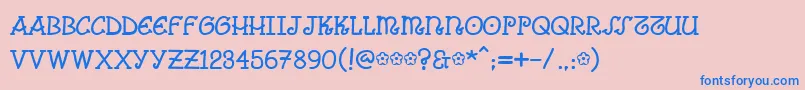 Comicarousa Font – Blue Fonts on Pink Background