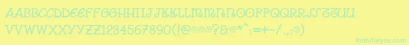 Comicarousa Font – Green Fonts on Yellow Background
