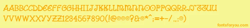 Comicarousa Font – Orange Fonts on Yellow Background