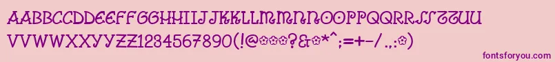 Comicarousa-Schriftart – Violette Schriften auf rosa Hintergrund