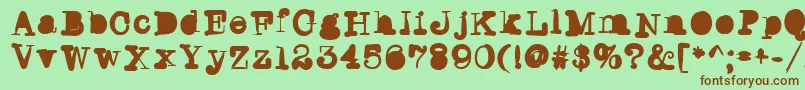 Writersblock Font – Brown Fonts on Green Background