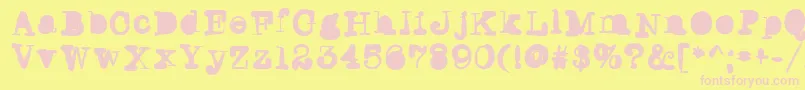 Writersblock Font – Pink Fonts on Yellow Background