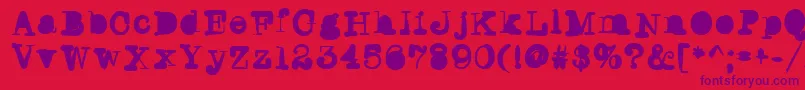 Writersblock Font – Purple Fonts on Red Background