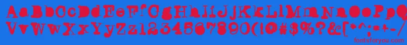 Writersblock Font – Red Fonts on Blue Background