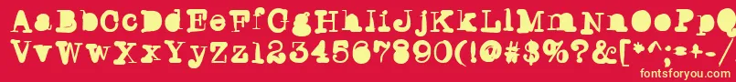 Writersblock Font – Yellow Fonts on Red Background