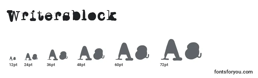 Größen der Schriftart Writersblock