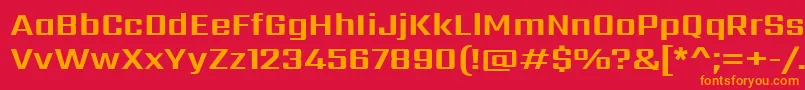 フォントSarpanchBold – 赤い背景にオレンジの文字