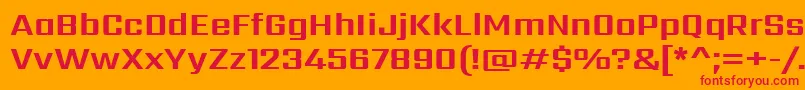 フォントSarpanchBold – オレンジの背景に赤い文字